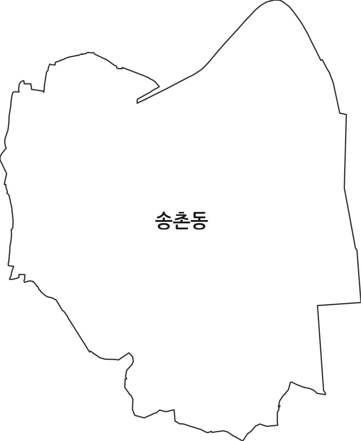 경기도 파주시 송촌동 법정동 행정구역 경계 지도