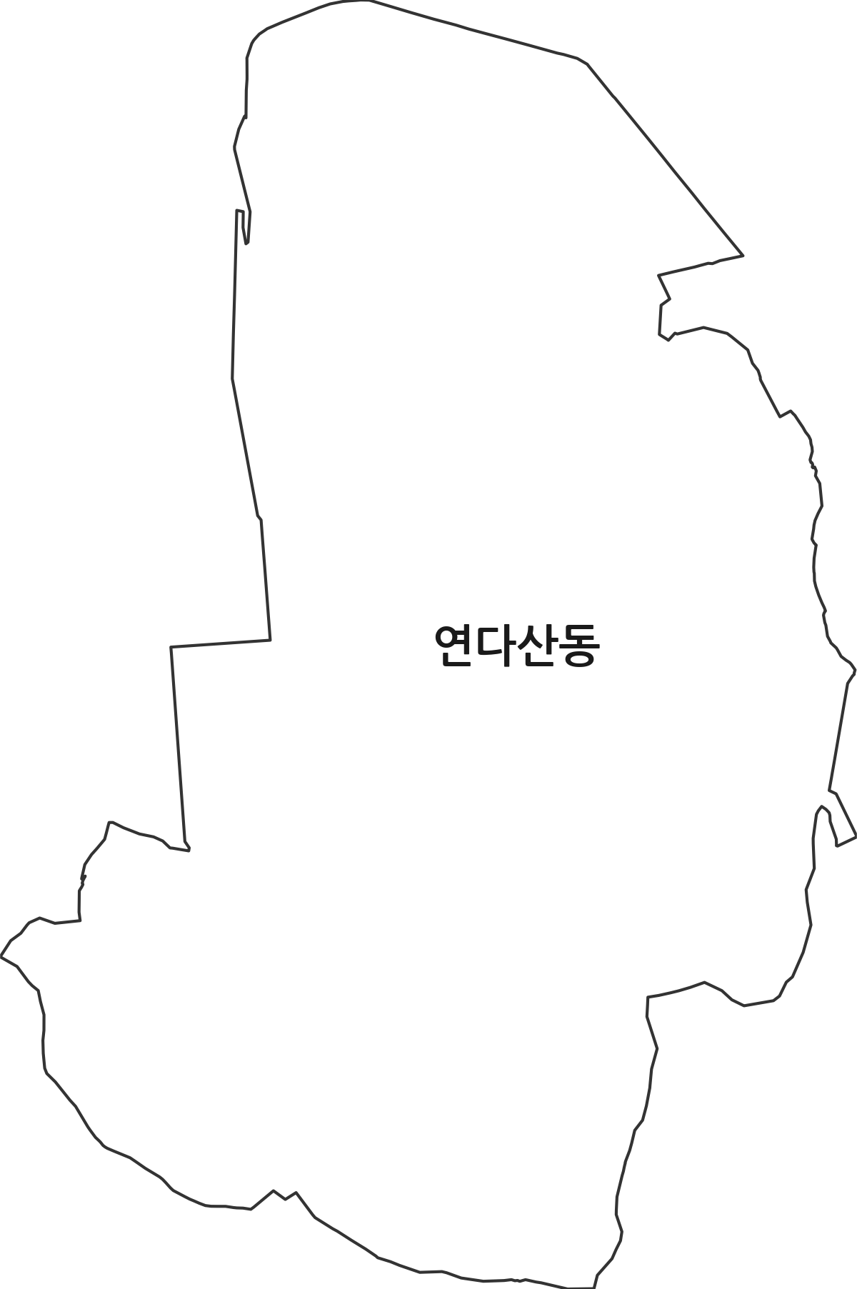 경기도 파주시 연다산동 법정동 행정구역 경계 지도