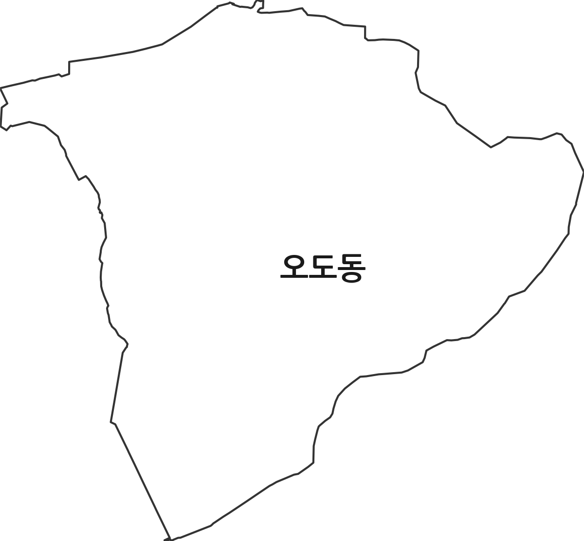 경기도 파주시 오도동 법정동 행정구역 경계 지도