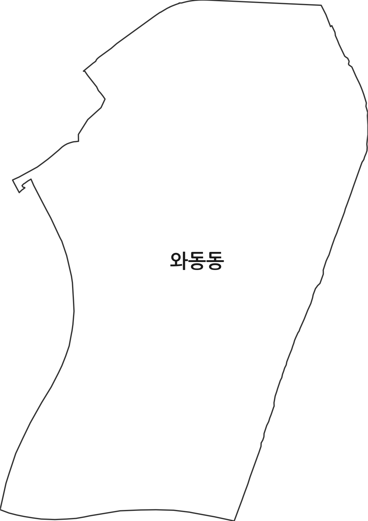경기도 파주시 와동동 법정동 행정구역 경계 지도