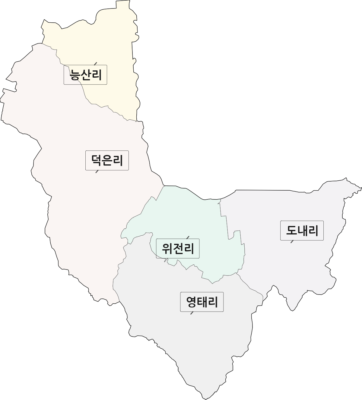 경기도 파주시 월롱면 법정동 리 구분 행정구역 경계 지도