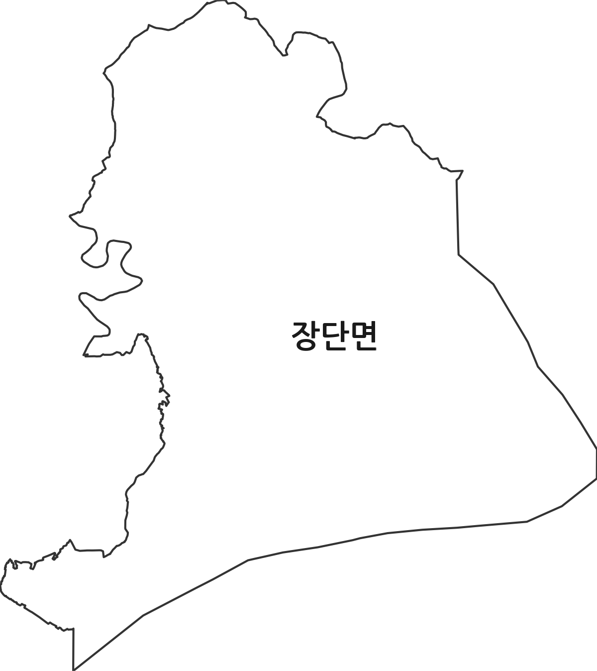 경기도 파주시 장단면 법정동 행정구역 경계 지도