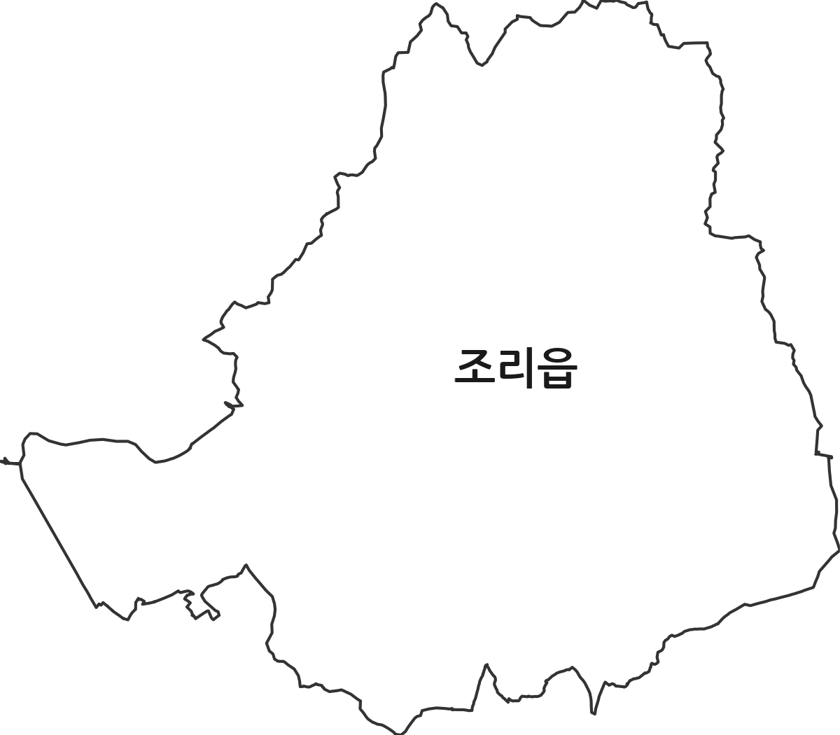 경기도 파주시 조리읍 법정동 행정구역 경계 지도