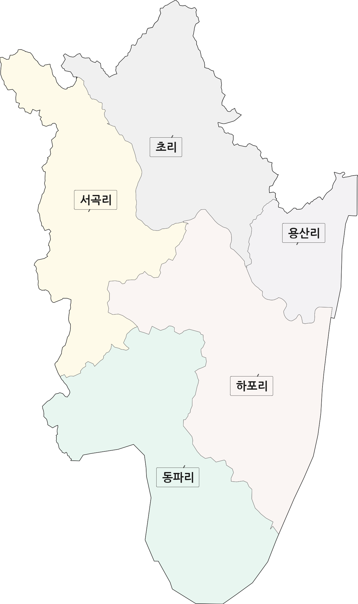 경기도 파주시 진동면 법정동 리 구분 행정구역 경계 지도