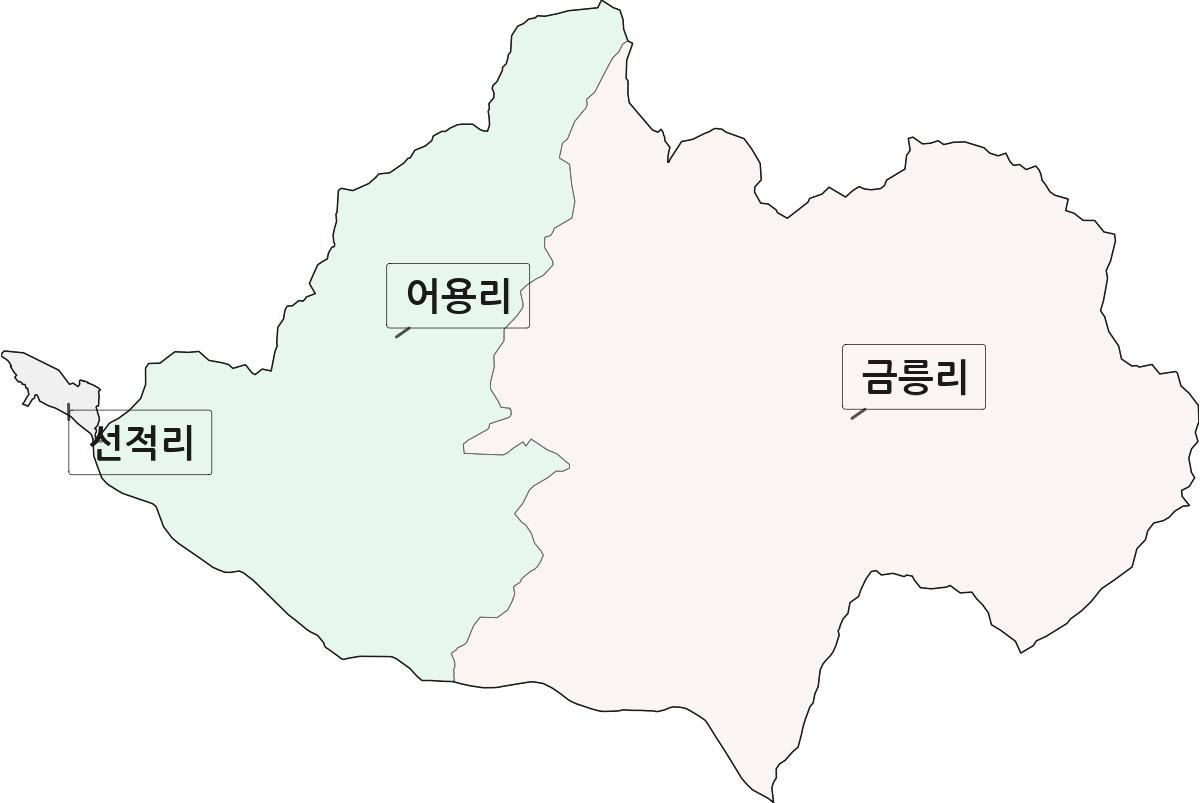 경기도 파주시 진서면 법정동 리 구분 행정구역 경계 지도