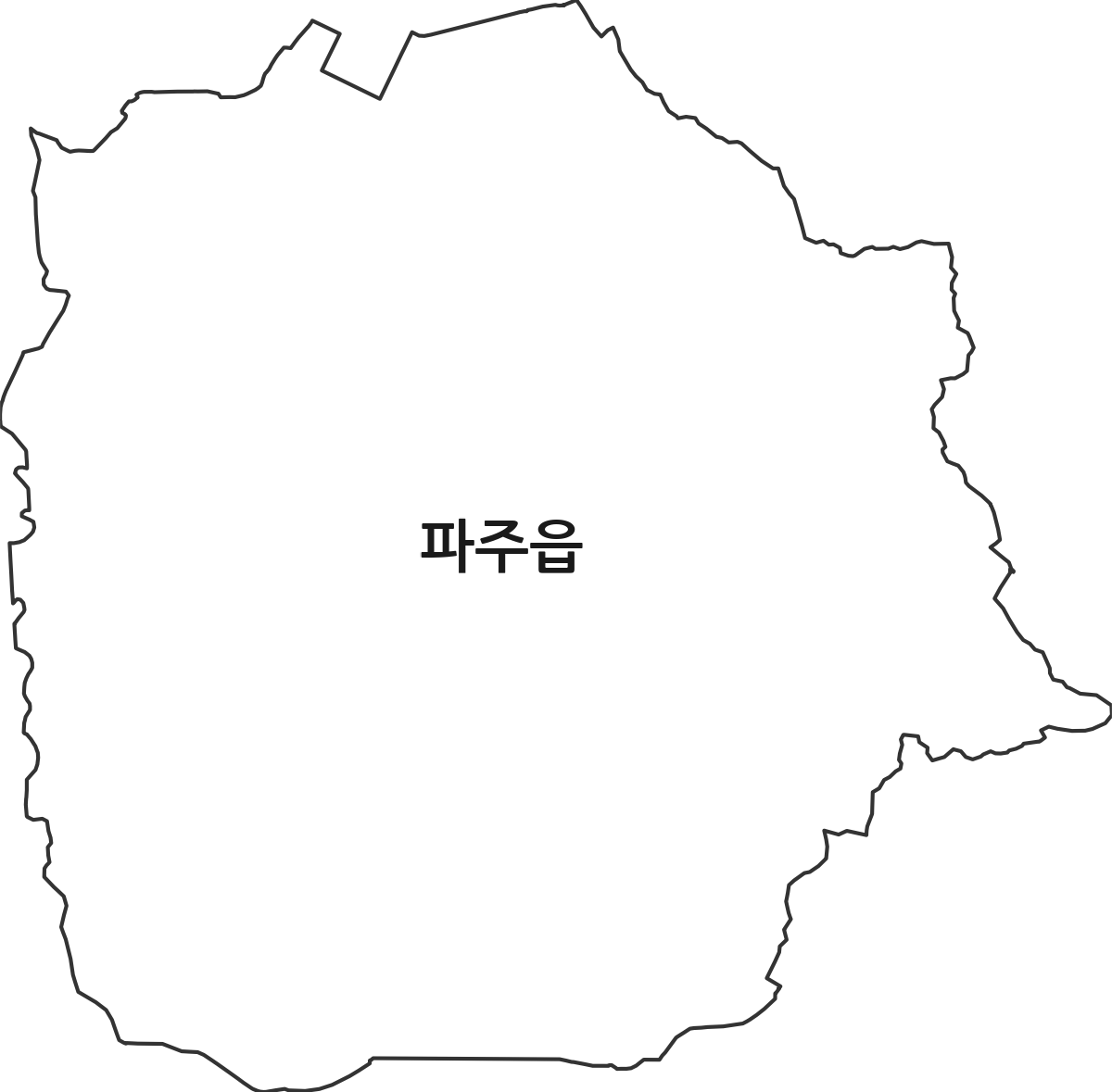 경기도 파주시 파주읍 법정동 행정구역 경계 지도
