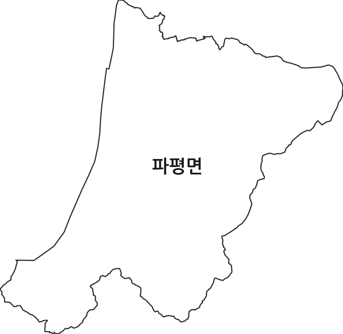 경기도 파주시 파평면 법정동 행정구역 경계 지도