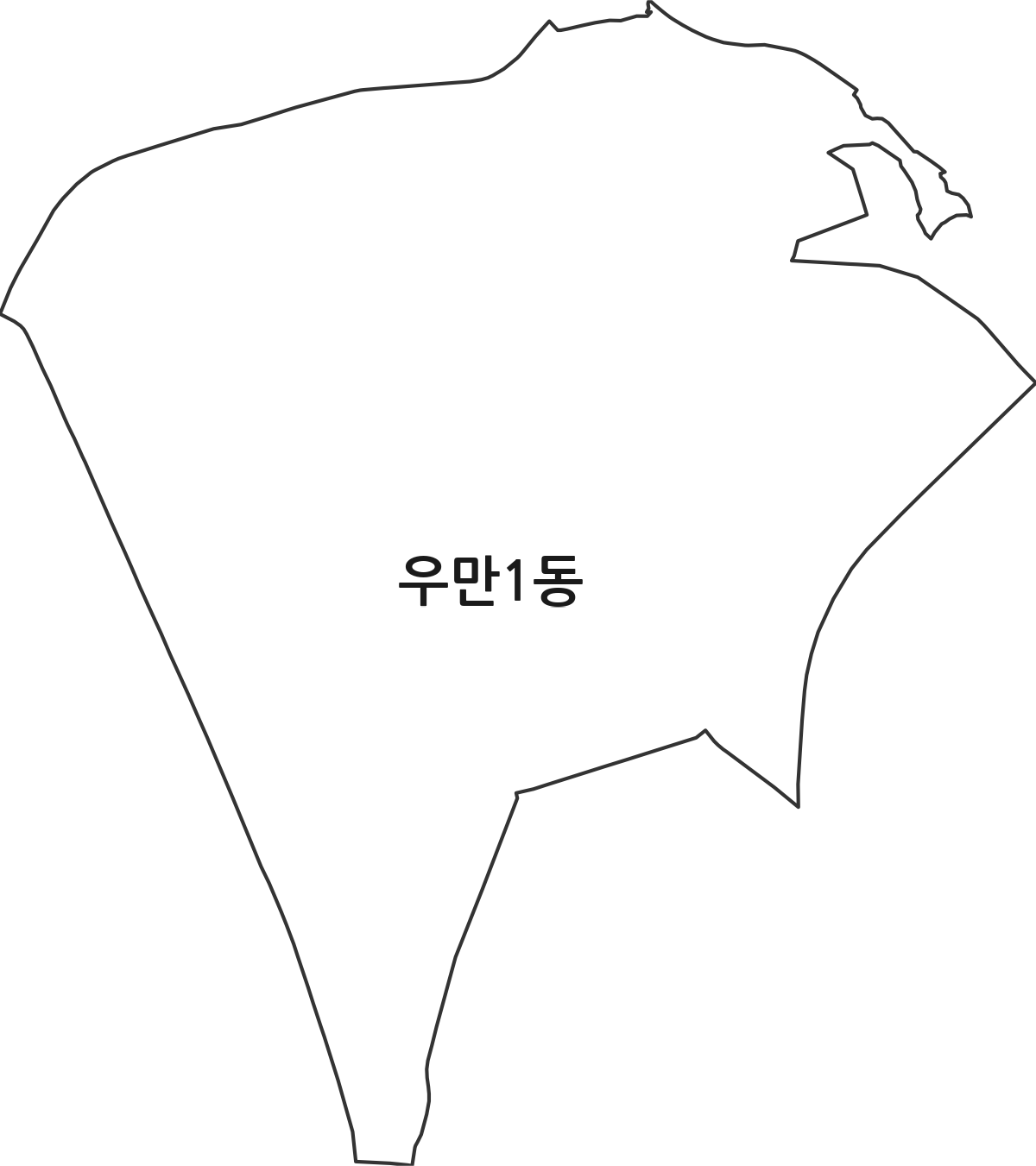 경기도 수원시 팔달구 우만1동 행정동 행정구역 경계 지도
