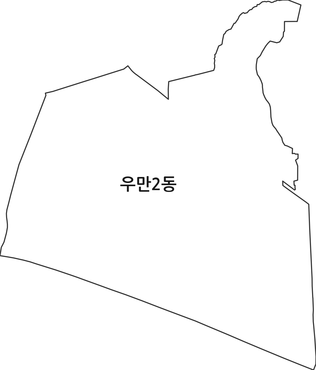 경기도 수원시 팔달구 우만2동 행정동 행정구역 경계 지도