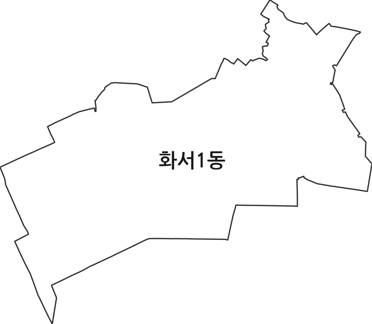 경기도 수원시 팔달구 화서1동 행정동 행정구역 경계 지도