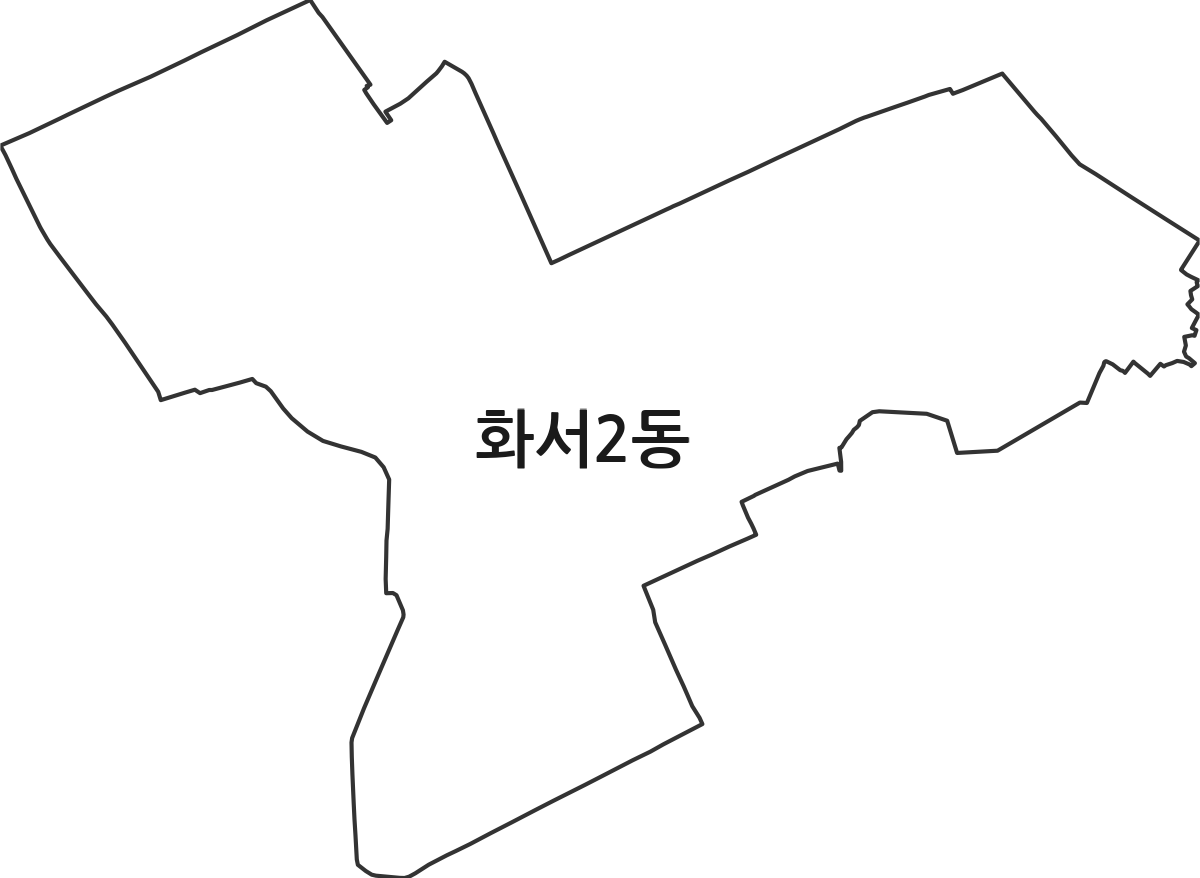 경기도 수원시 팔달구 화서2동 행정동 행정구역 경계 지도
