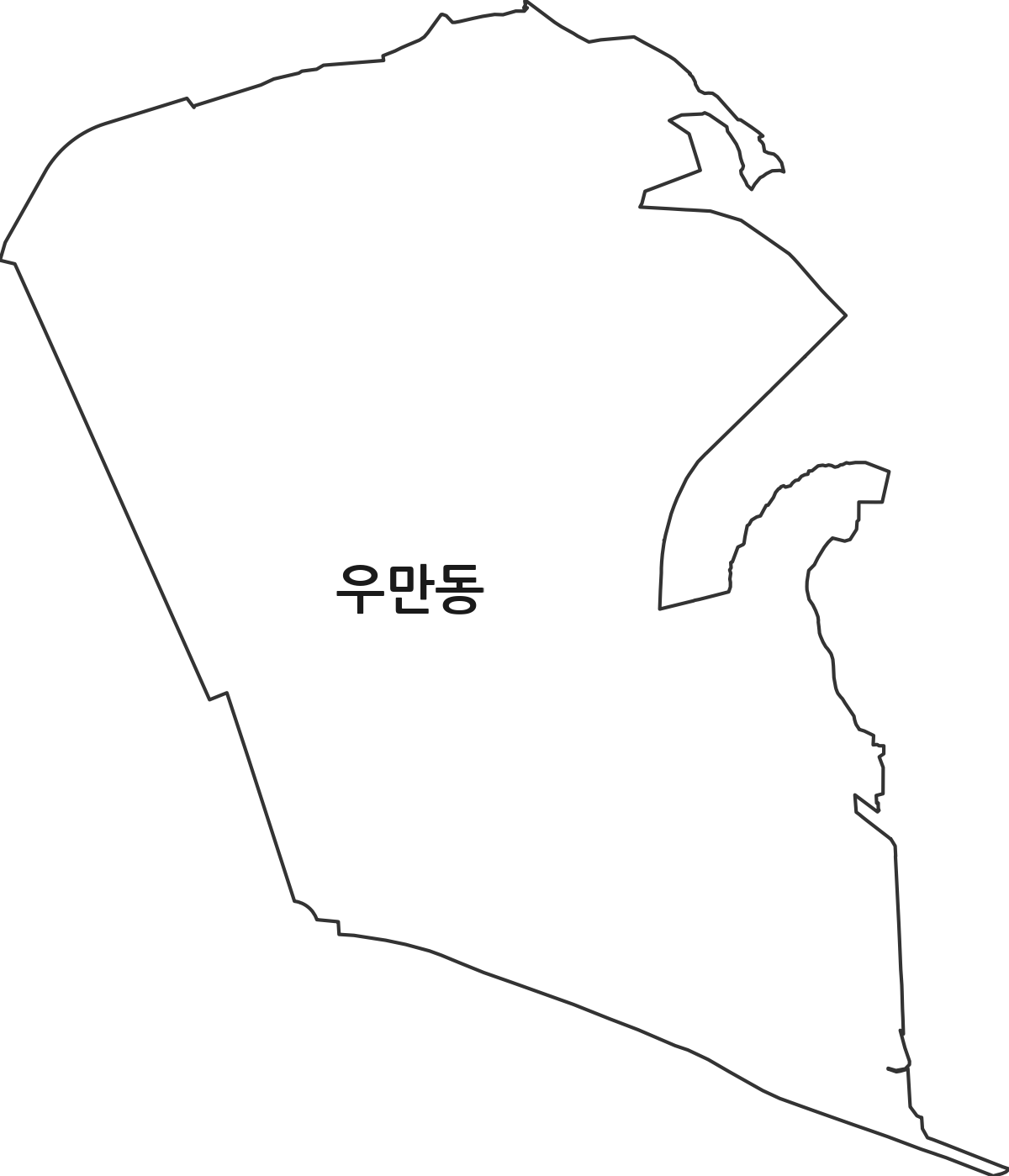 경기도 수원시 팔달구 우만동 법정동 행정구역 경계 지도