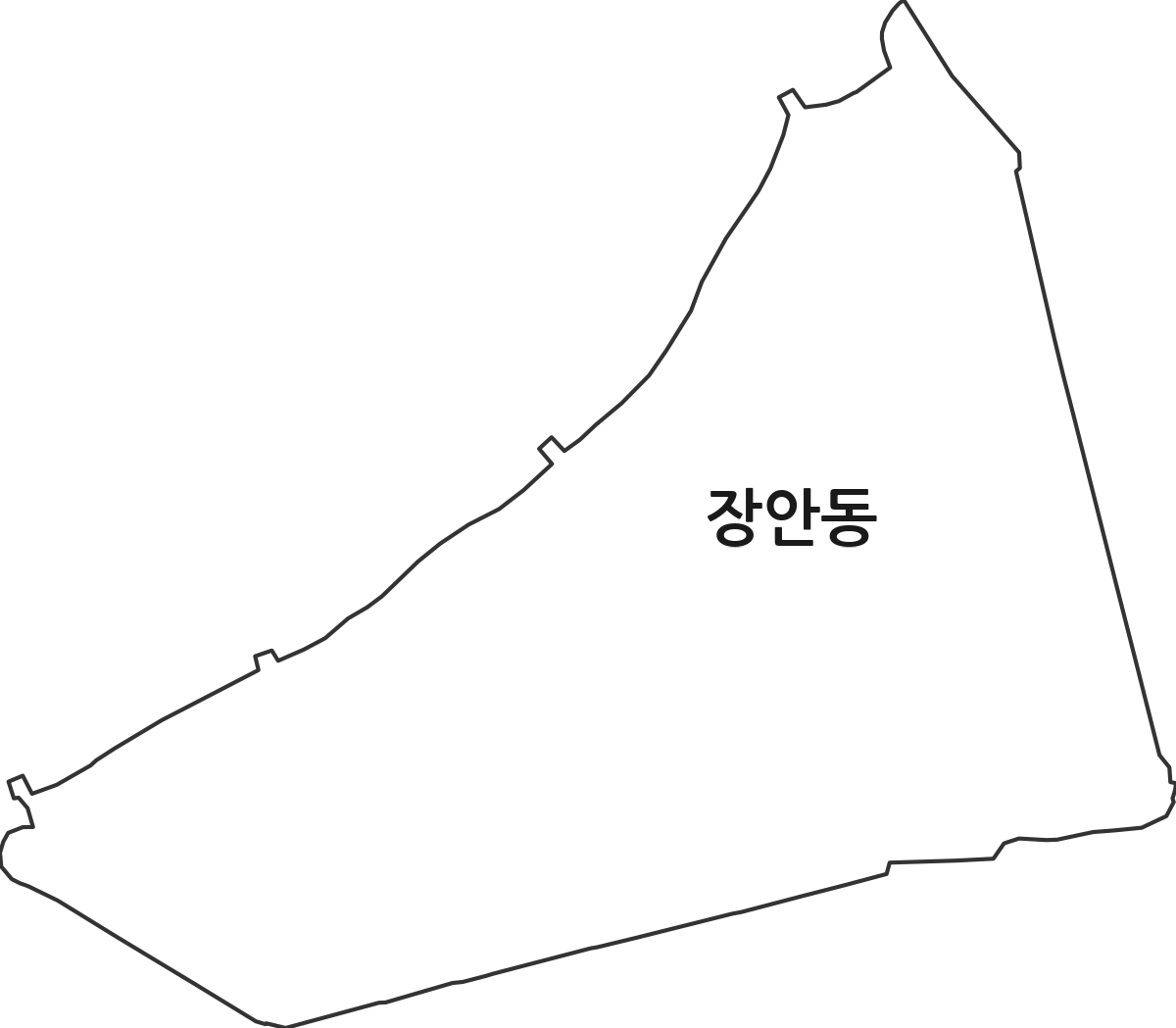 경기도 수원시 팔달구 장안동 법정동 행정구역 경계 지도