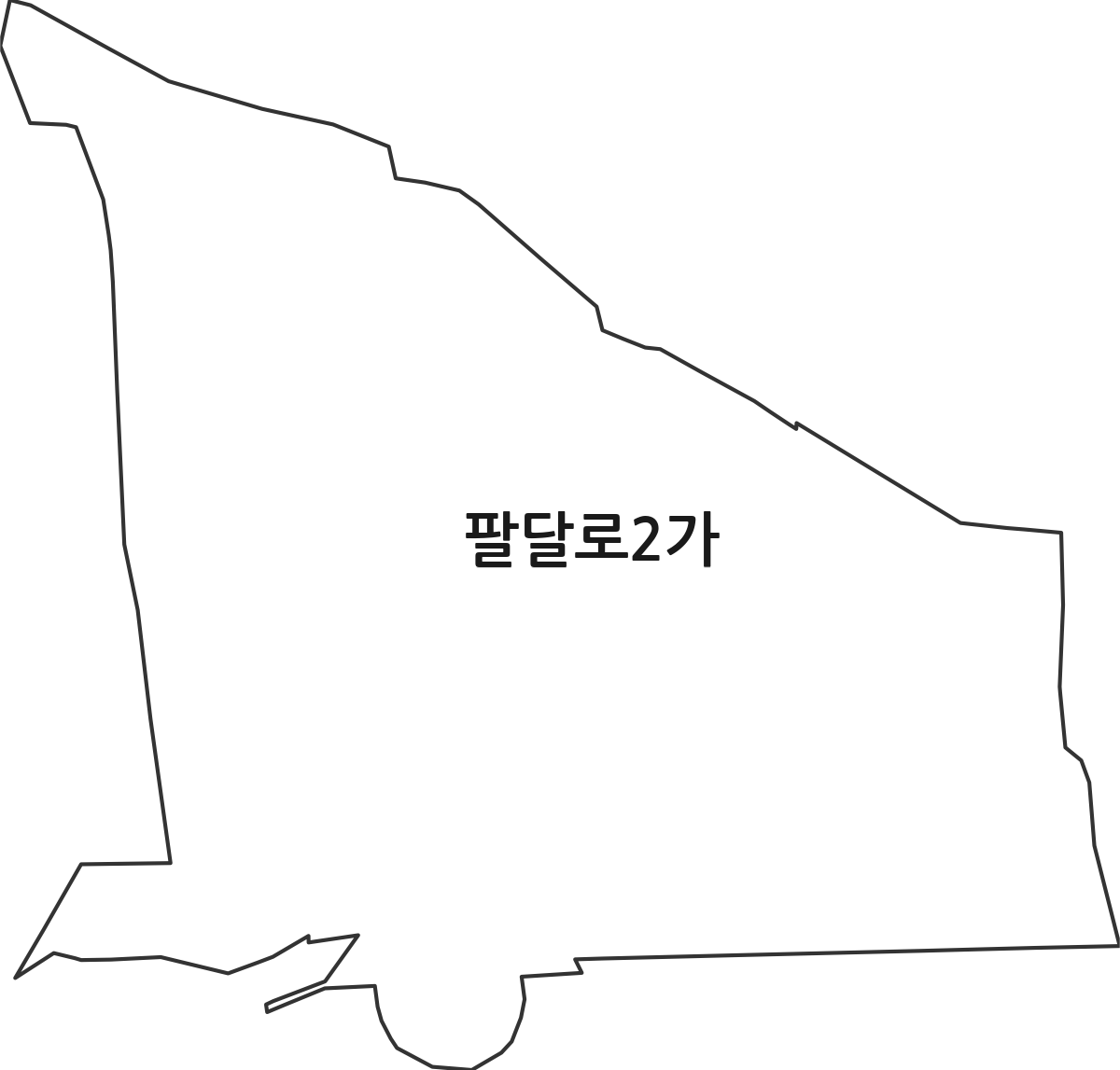 경기도 수원시 팔달구 팔달로2가 법정동 행정구역 경계 지도