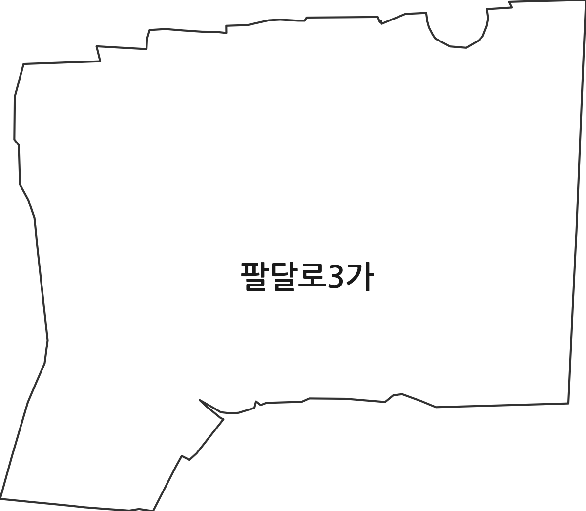 경기도 수원시 팔달구 팔달로3가 법정동 행정구역 경계 지도