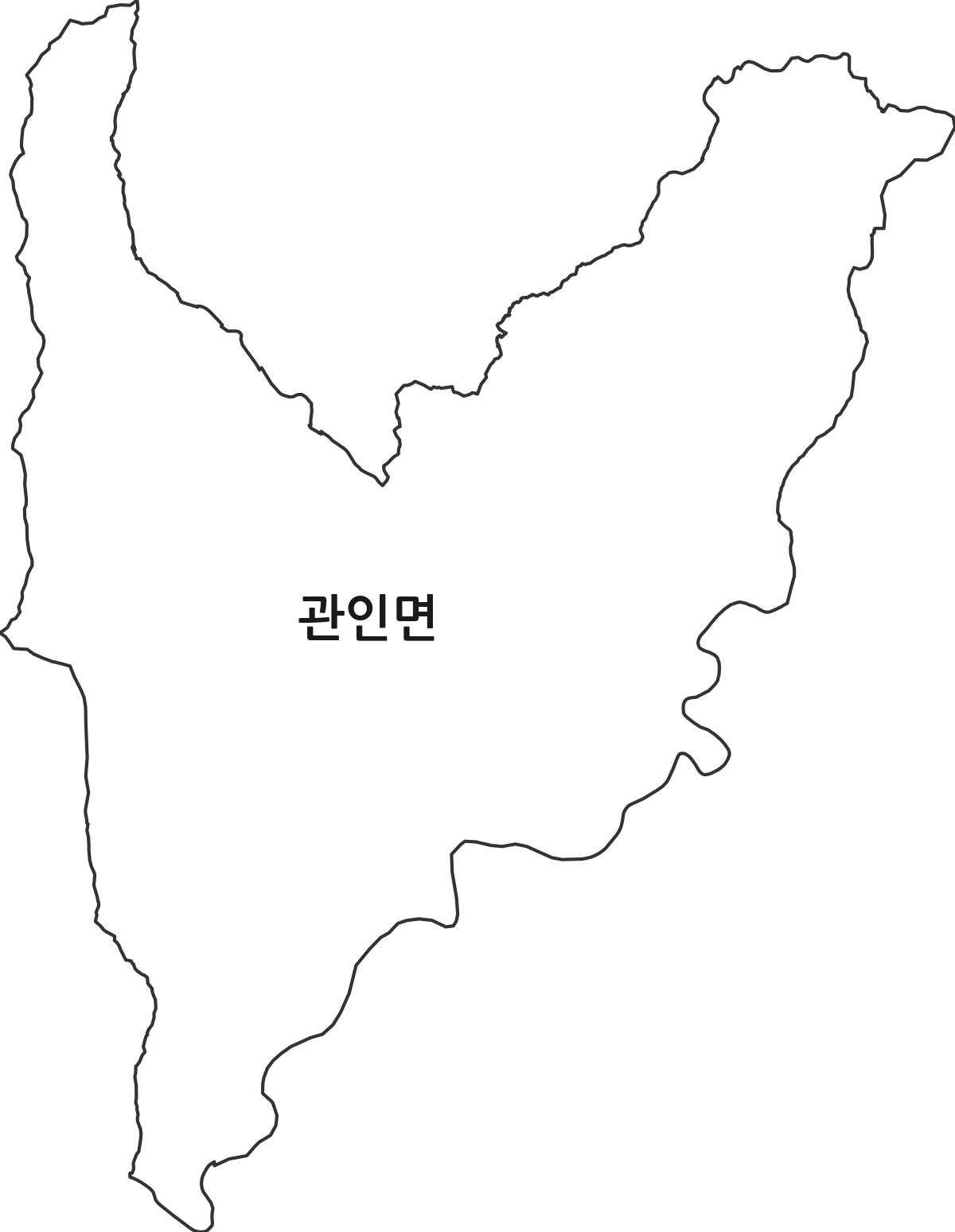 경기도 포천시 관인면 행정동 행정구역 경계 지도