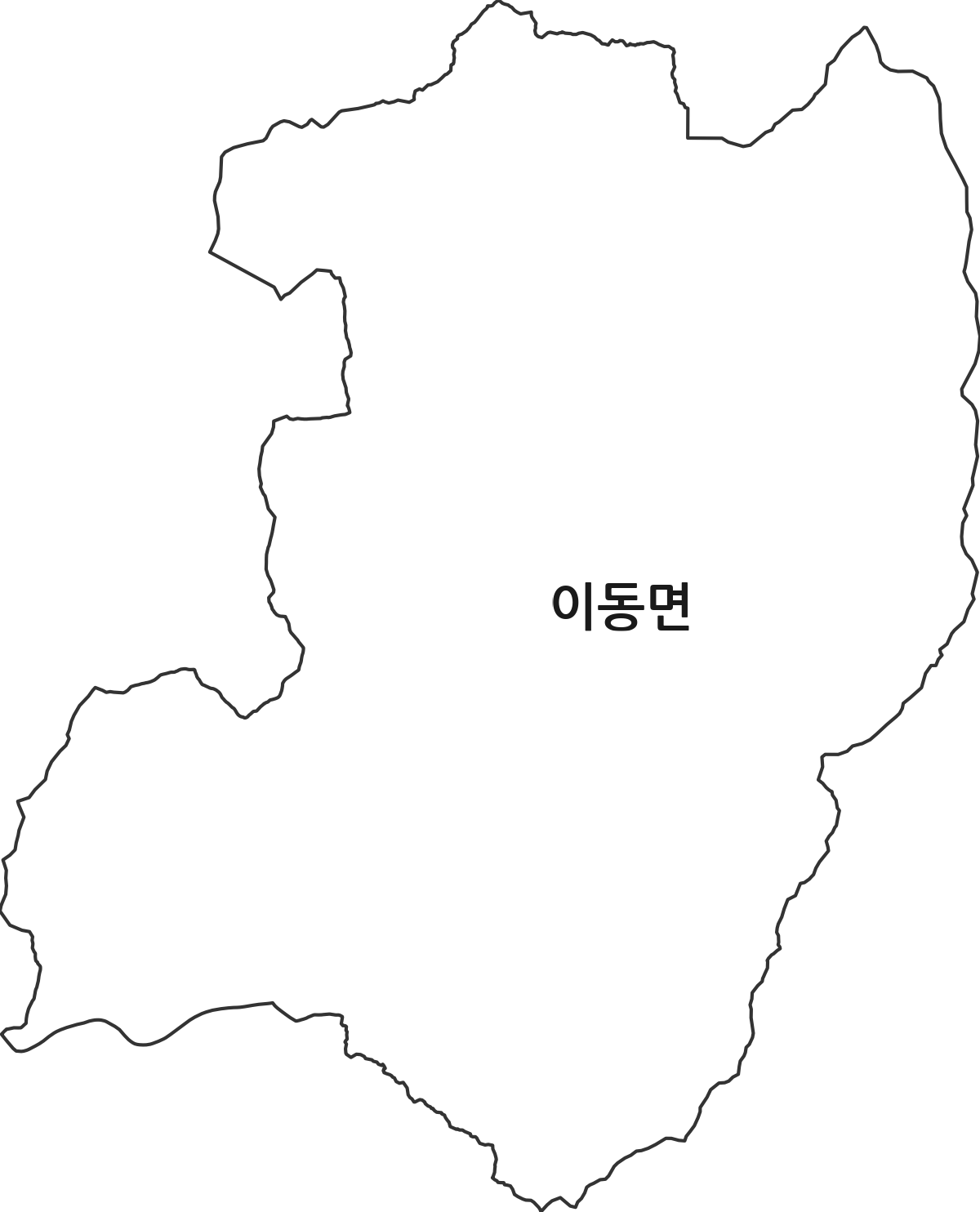 경기도 포천시 이동면 행정동 행정구역 경계 지도