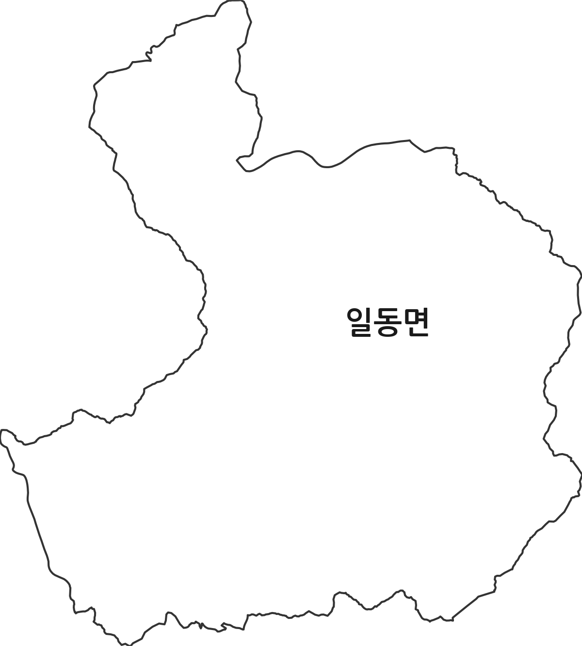 경기도 포천시 일동면 행정동 행정구역 경계 지도