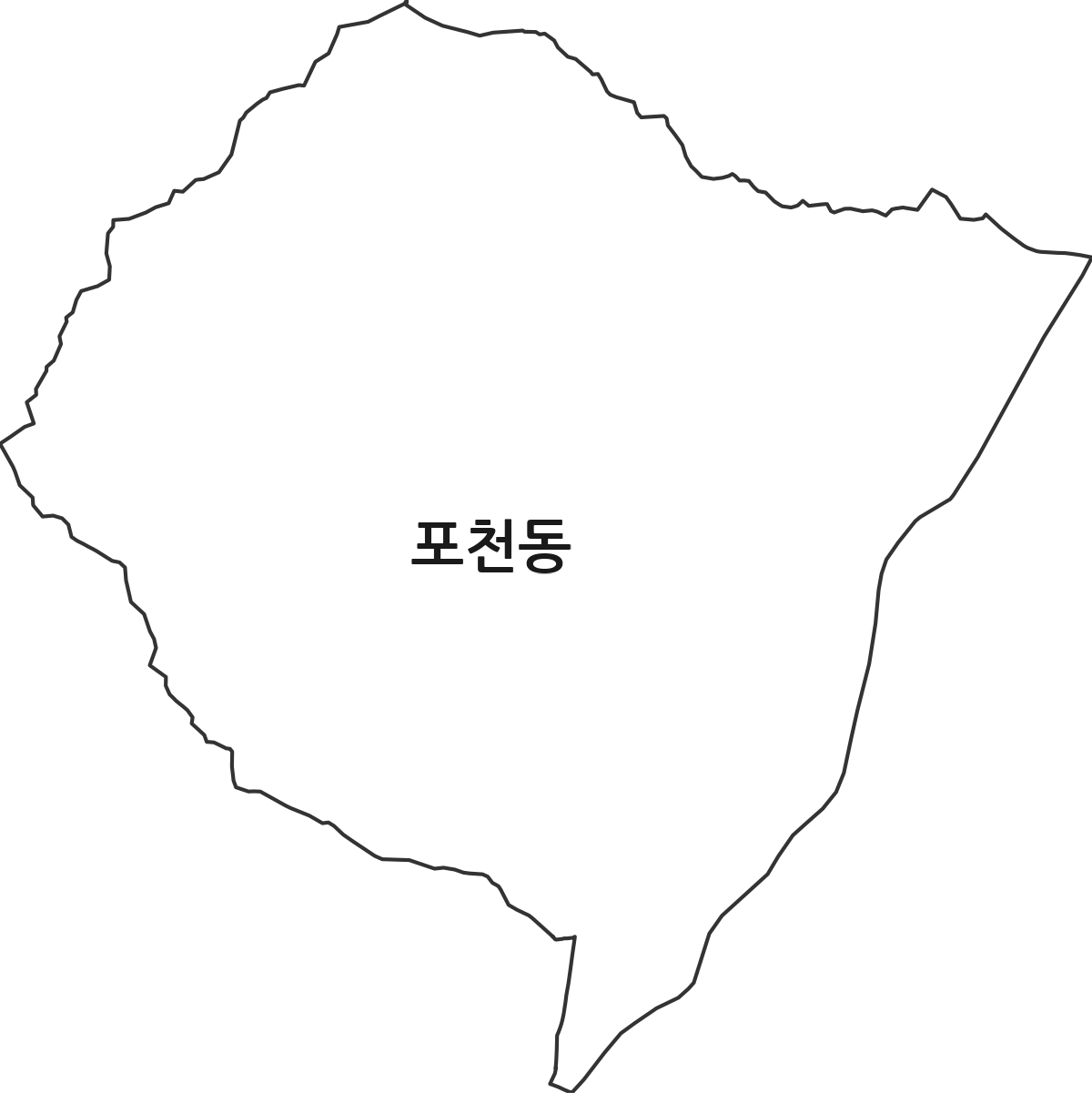 경기도 포천시 포천동 행정동 행정구역 경계 지도