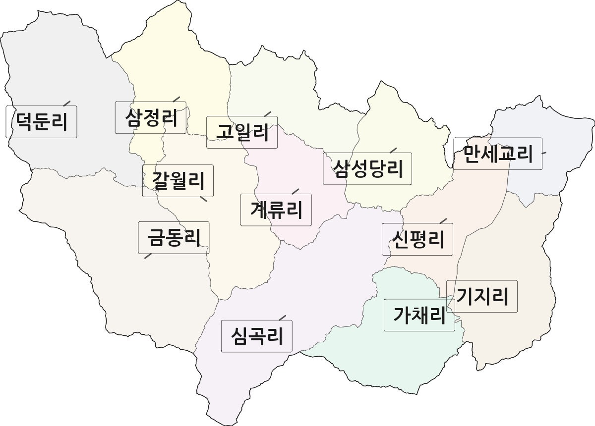 경기도 포천시 신북면 법정동 리 구분 행정구역 경계 지도