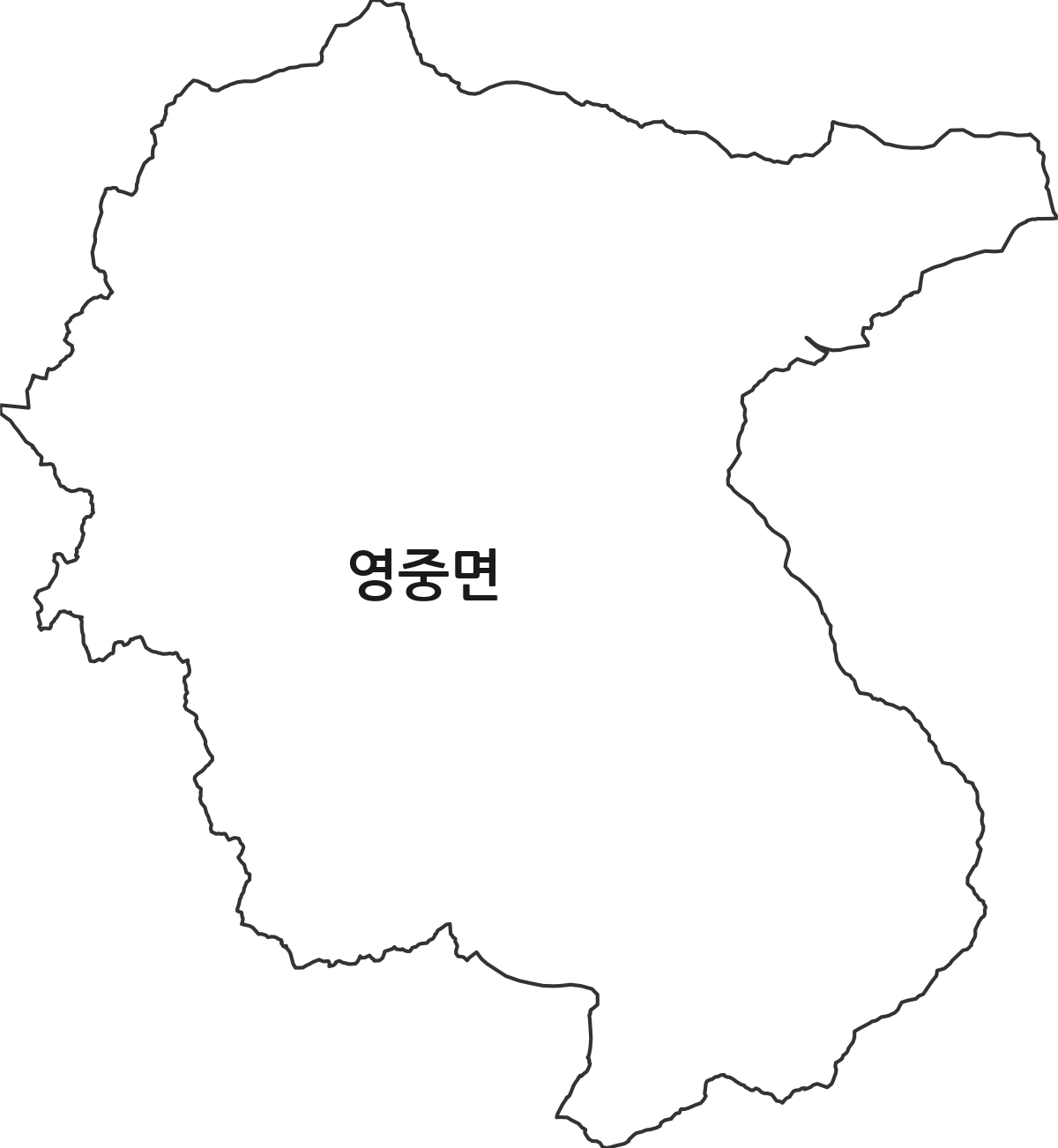 경기도 포천시 영중면 법정동 행정구역 경계 지도