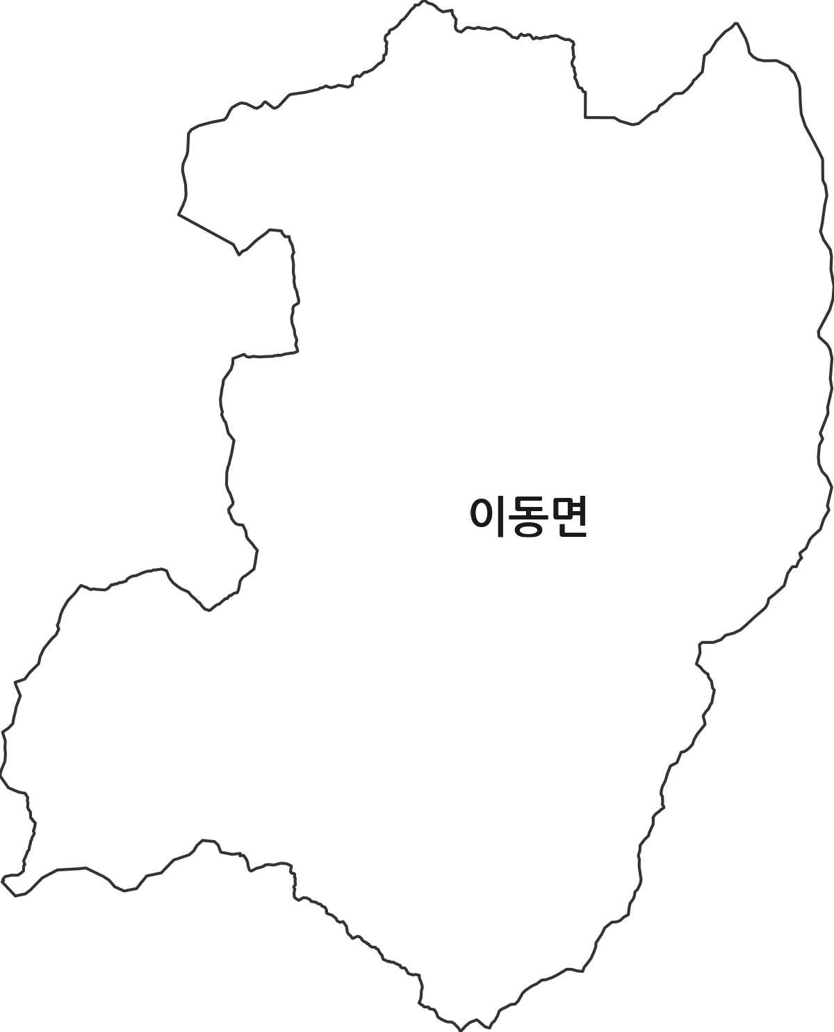 경기도 포천시 이동면 법정동 행정구역 경계 지도