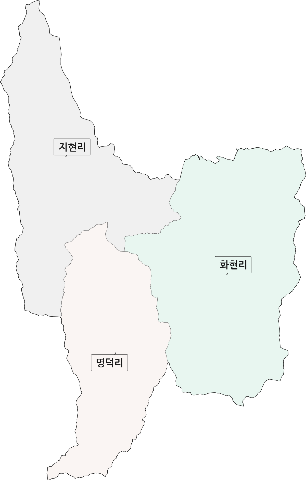 경기도 포천시 화현면 법정동 리 구분 행정구역 경계 지도