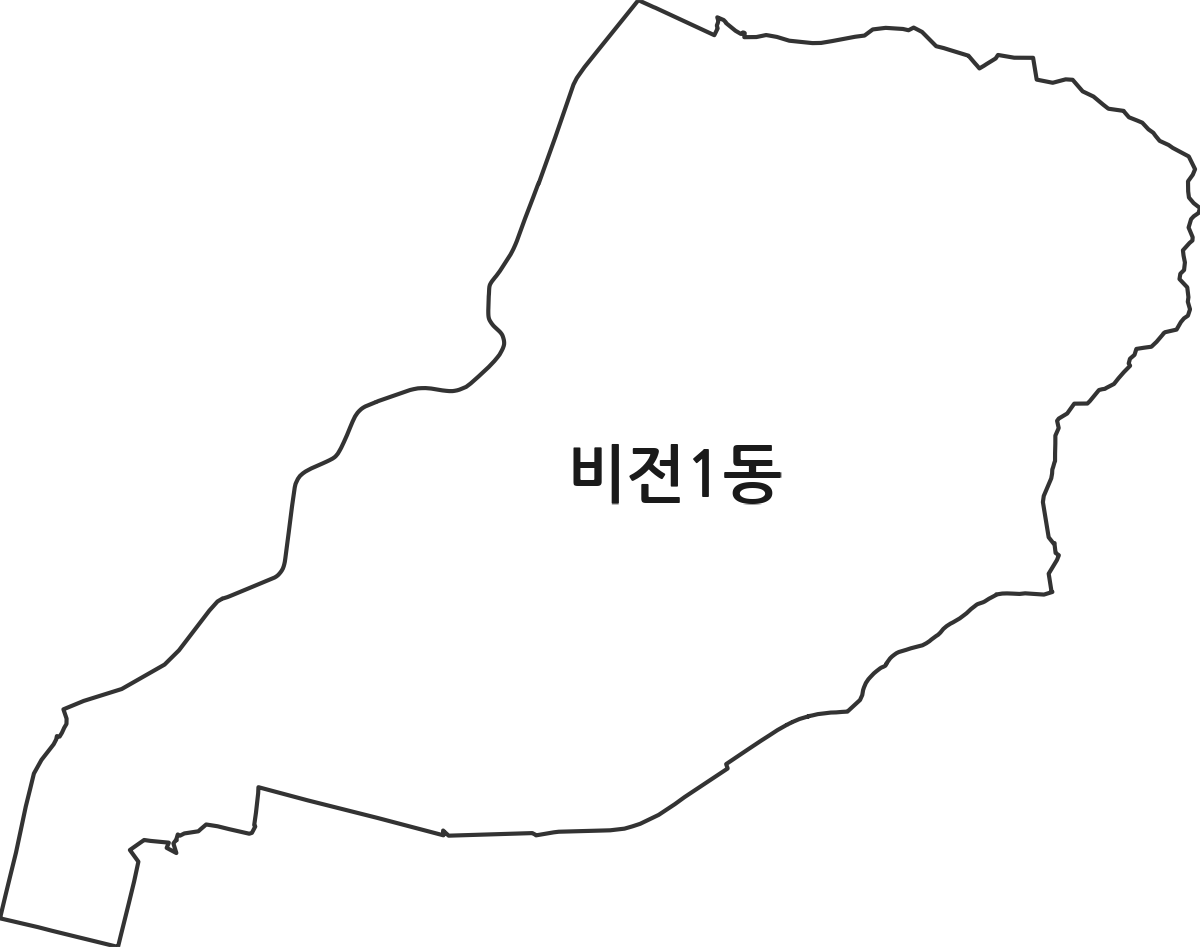 경기도 평택시 비전1동 행정동 행정구역 경계 지도