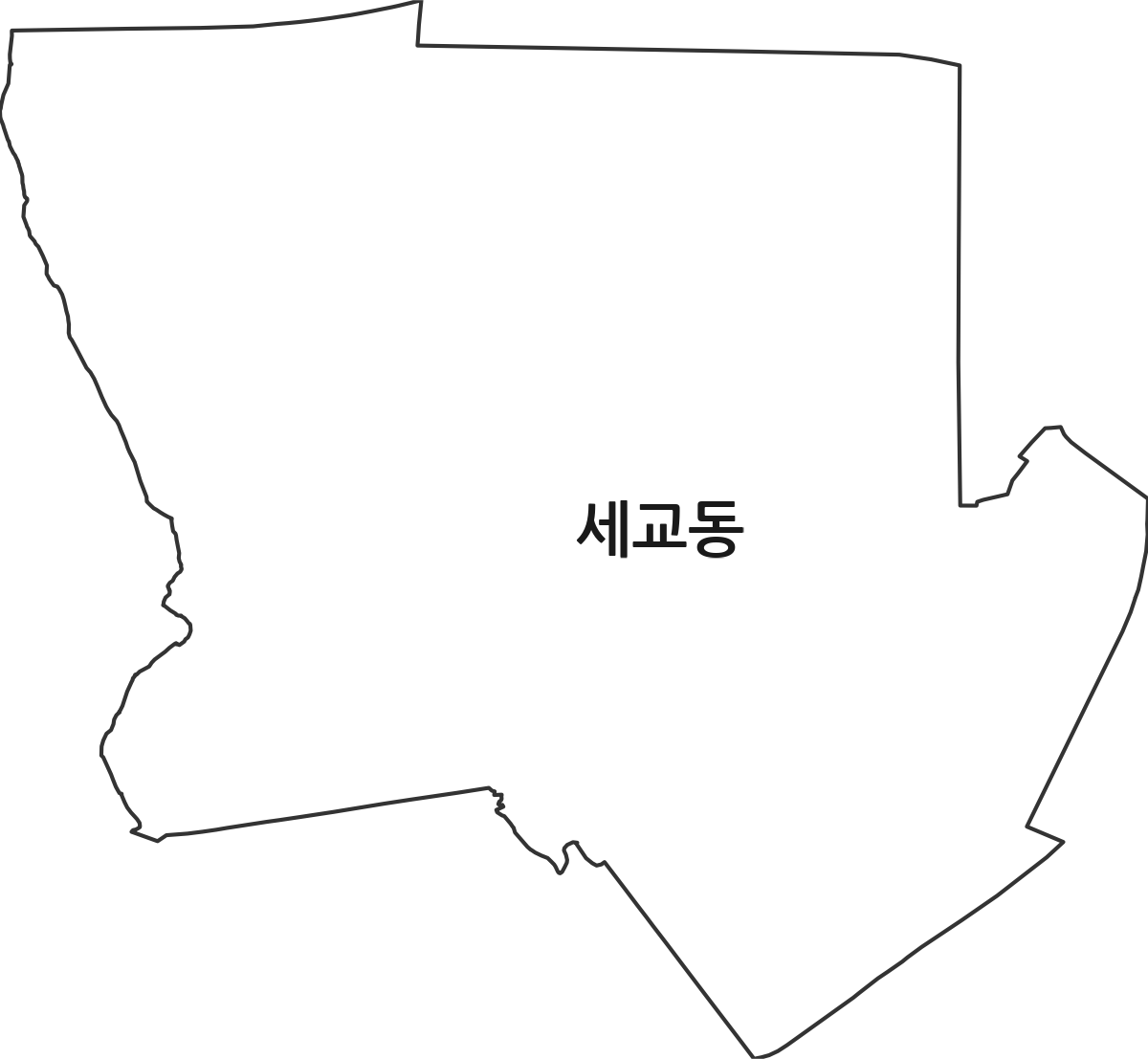 경기도 평택시 세교동 행정동 행정구역 경계 지도