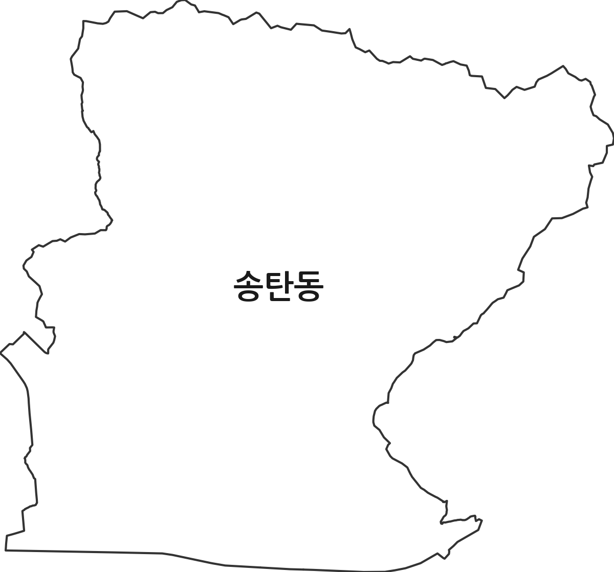 경기도 평택시 송탄동 행정동 행정구역 경계 지도