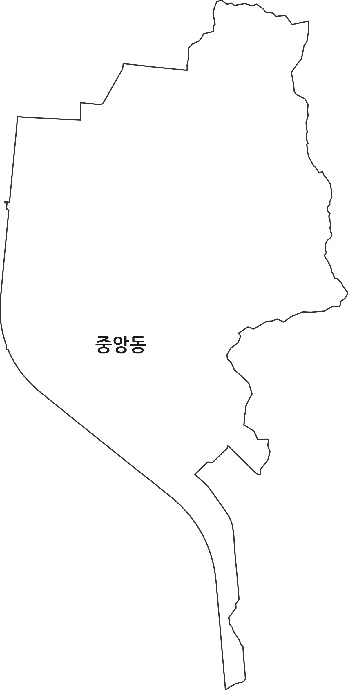 경기도 평택시 중앙동 행정동 행정구역 경계 지도
