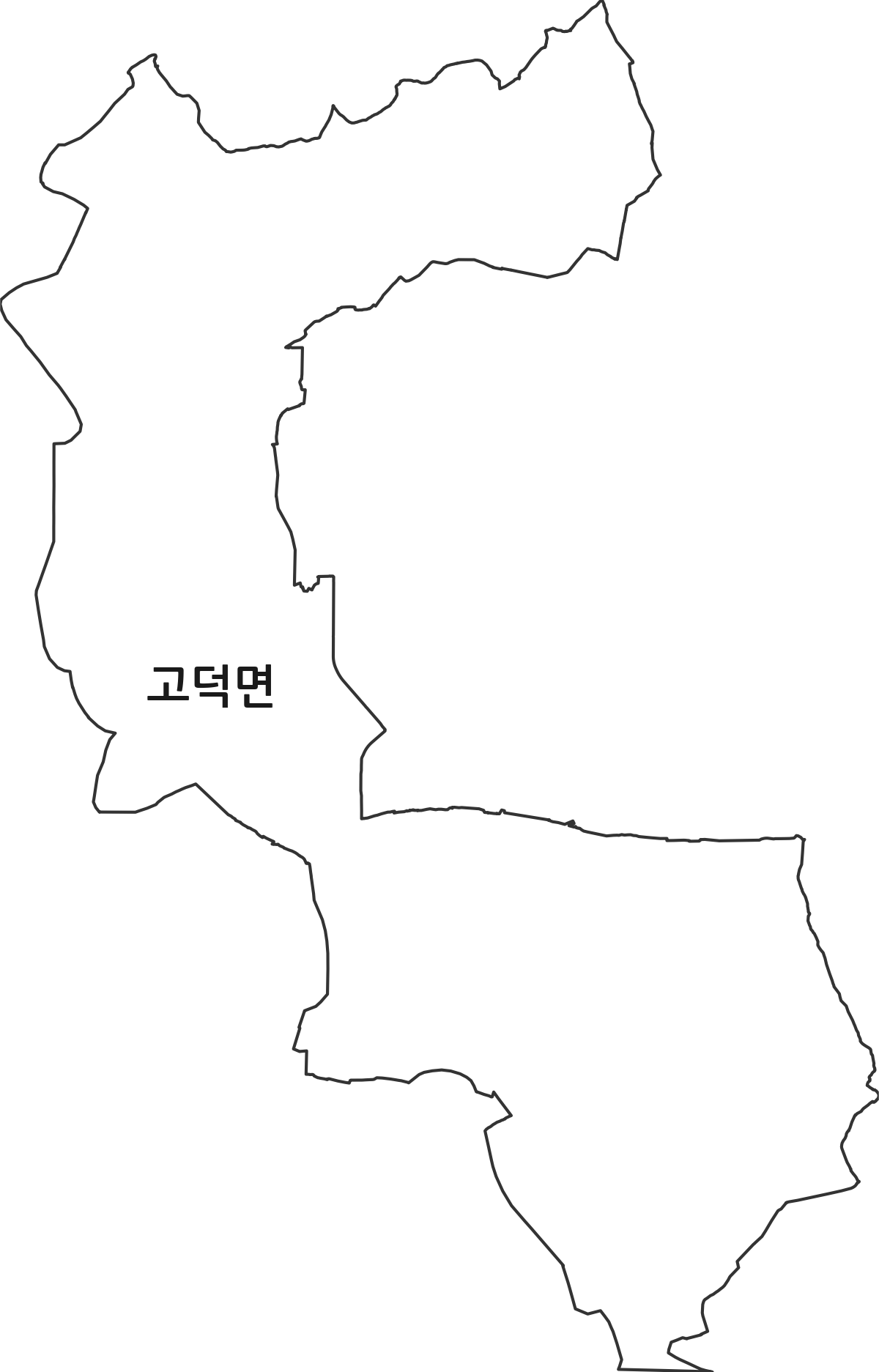 경기도 평택시 고덕면 법정동 행정구역 경계 지도