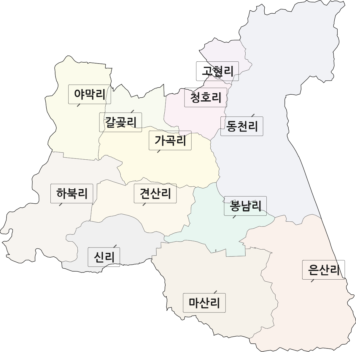 경기도 평택시 진위면 법정동 리 구분 행정구역 경계 지도