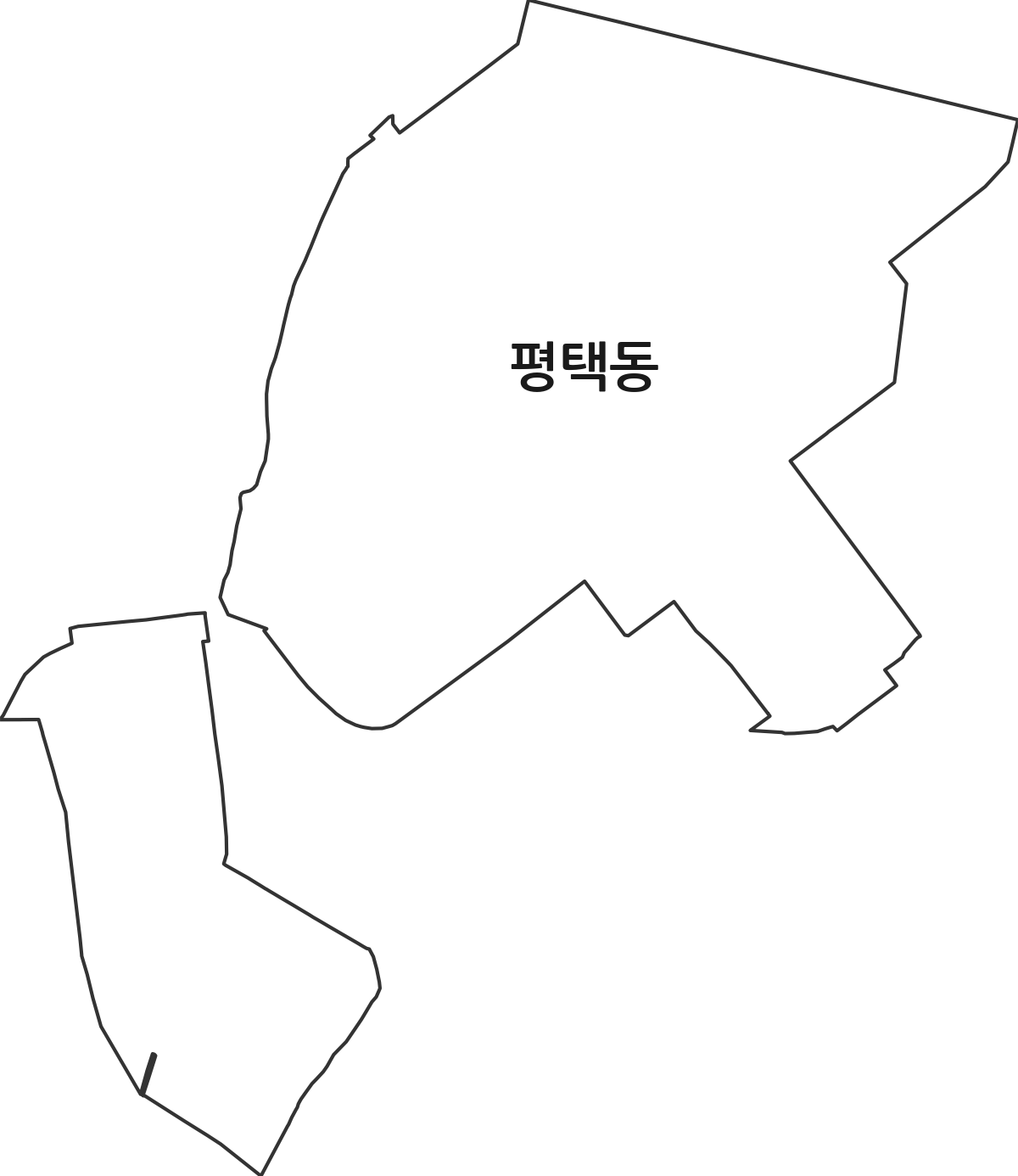 경기도 평택시 평택동 법정동 행정구역 경계 지도