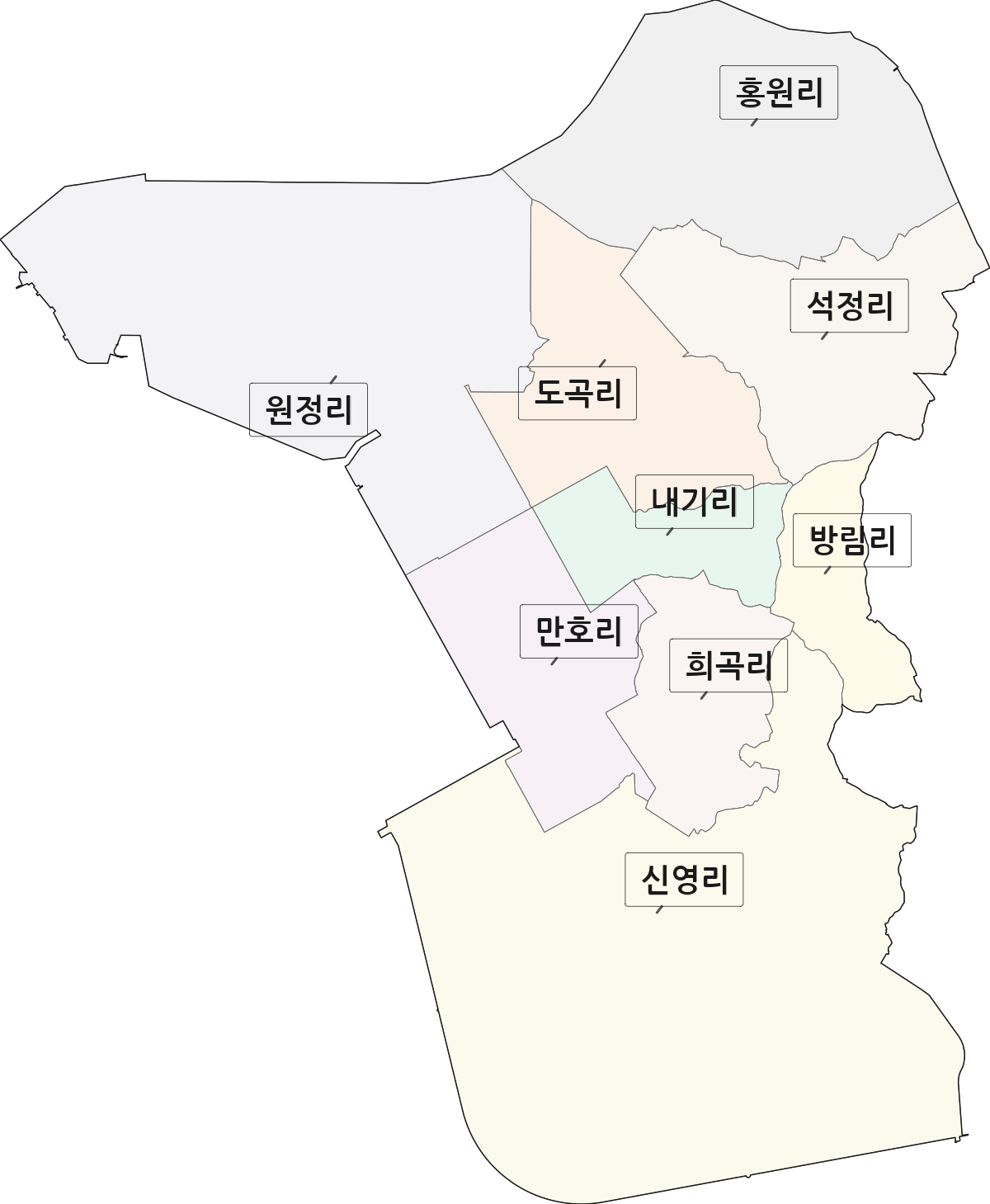 경기도 평택시 포승읍 법정동 리 구분 행정구역 경계 지도