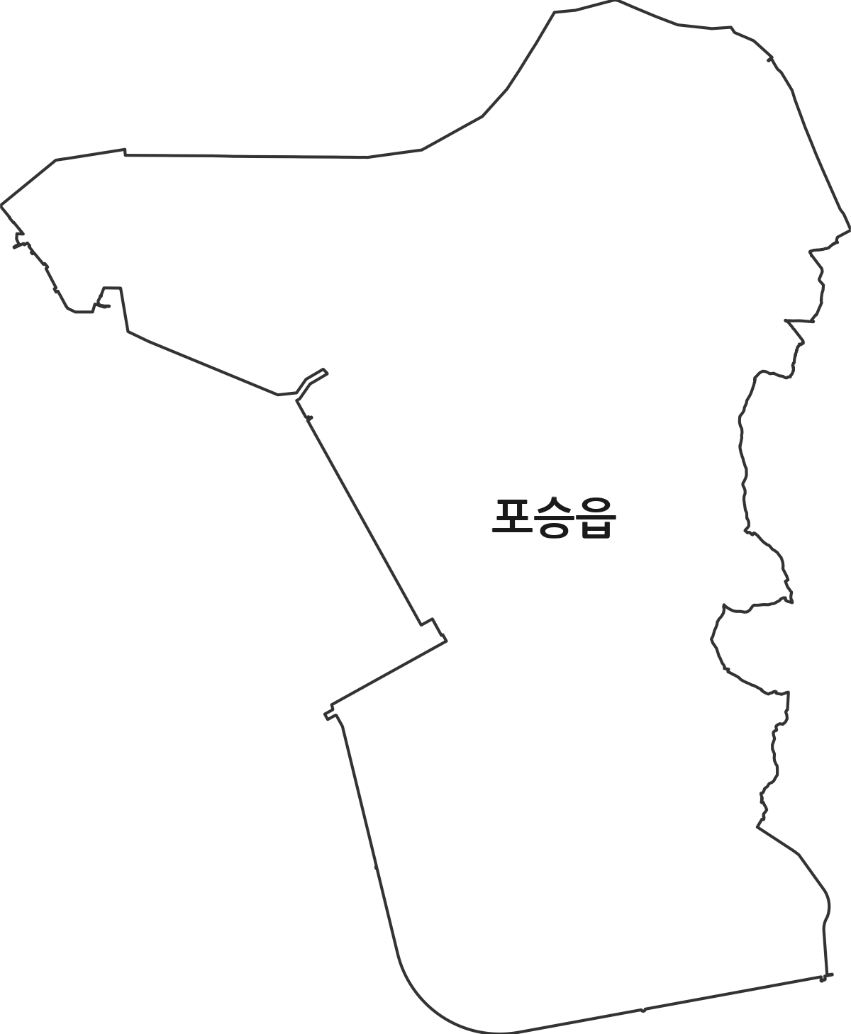 경기도 평택시 포승읍 법정동 행정구역 경계 지도