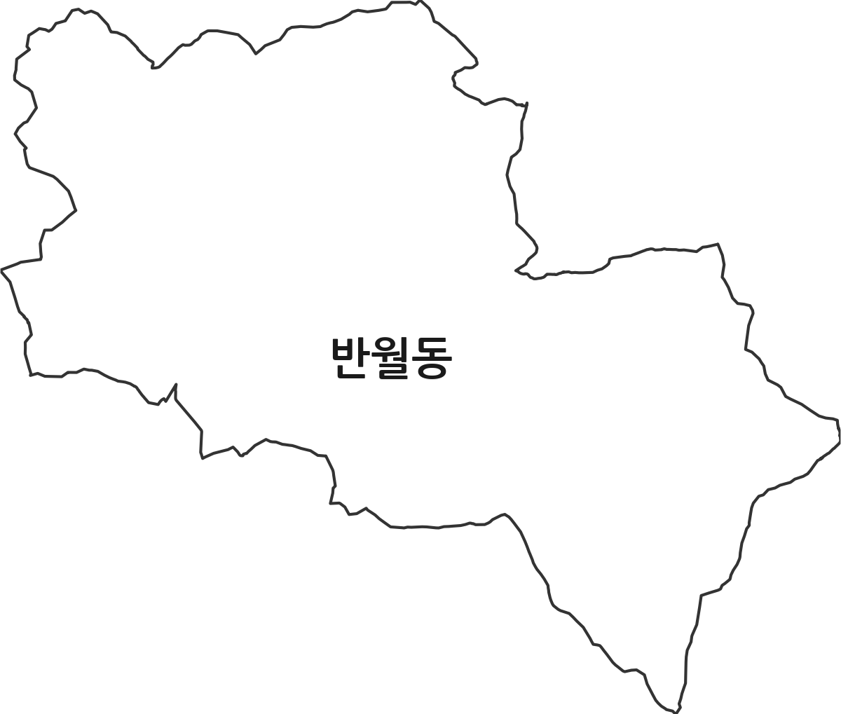 경기도 안산시 상록구 반월동 행정동 행정구역 경계 지도