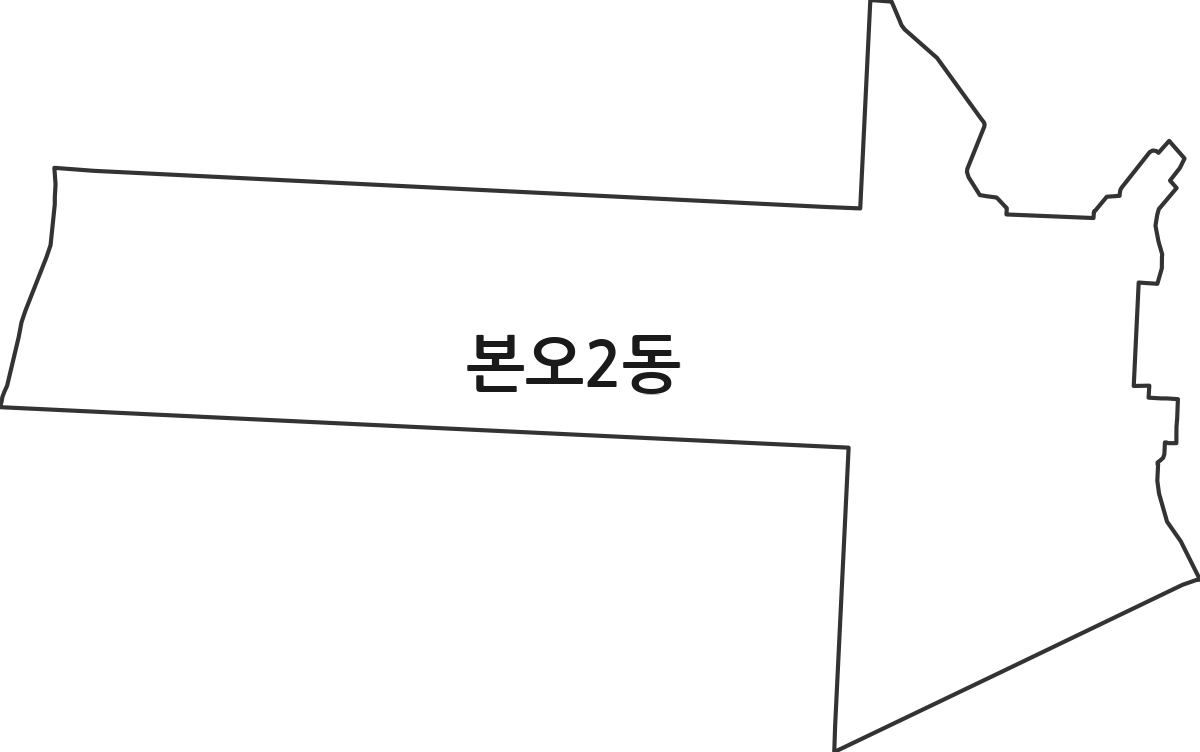 경기도 안산시 상록구 본오2동 행정동 행정구역 경계 지도