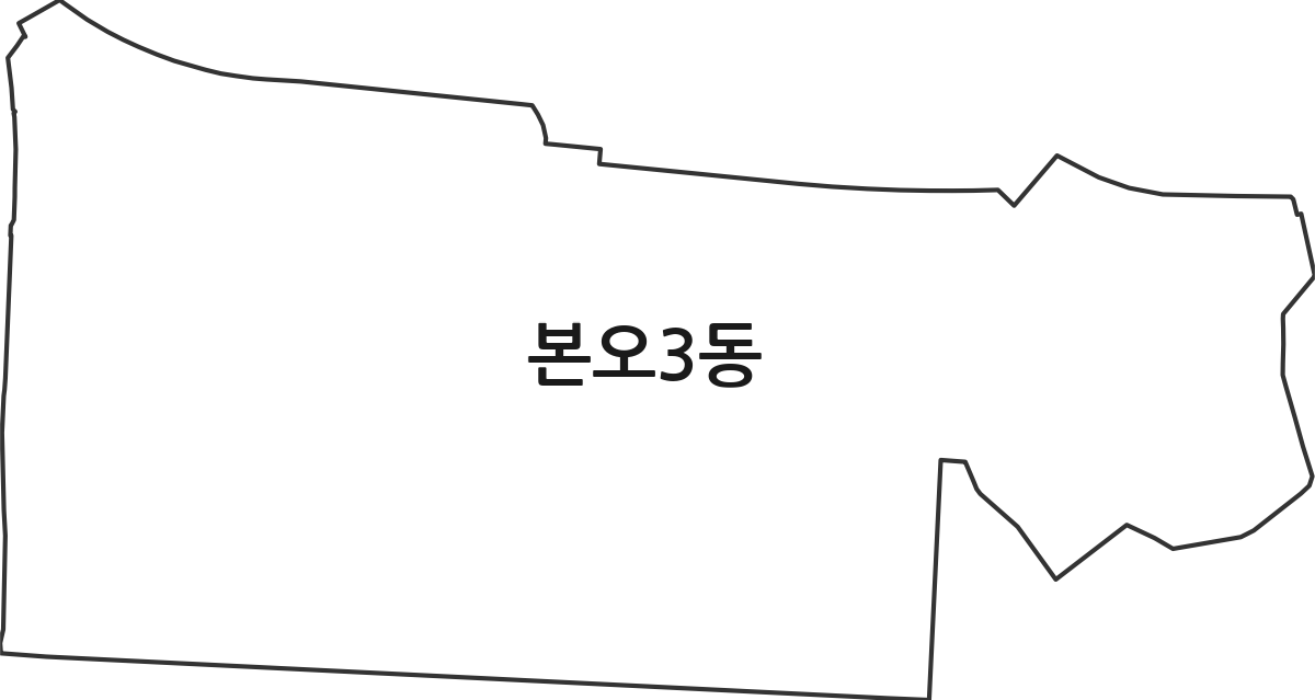 경기도 안산시 상록구 본오3동 행정동 행정구역 경계 지도