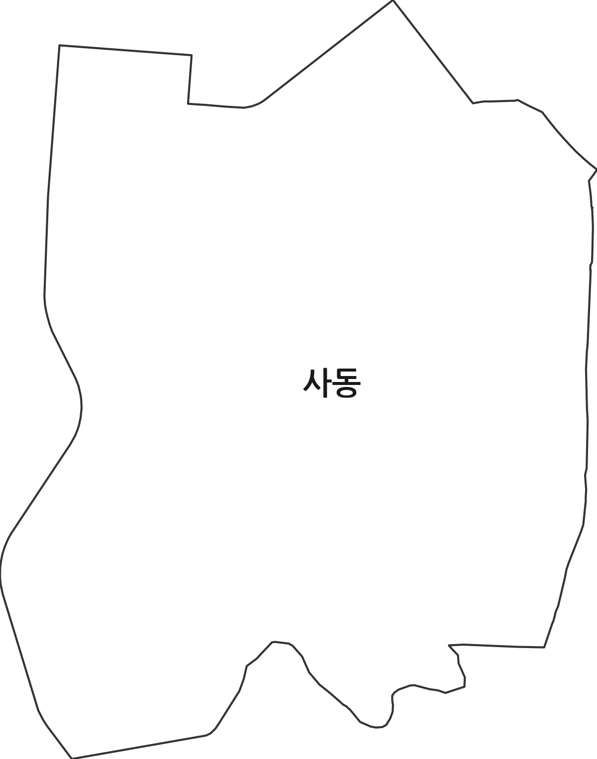 경기도 안산시 상록구 사동 행정동 행정구역 경계 지도