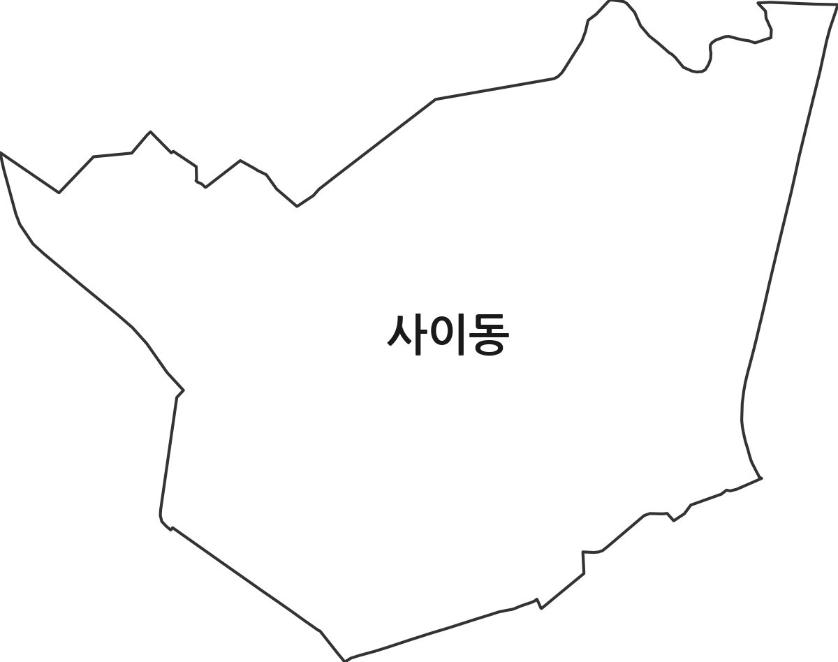 경기도 안산시 상록구 사이동 행정동 행정구역 경계 지도