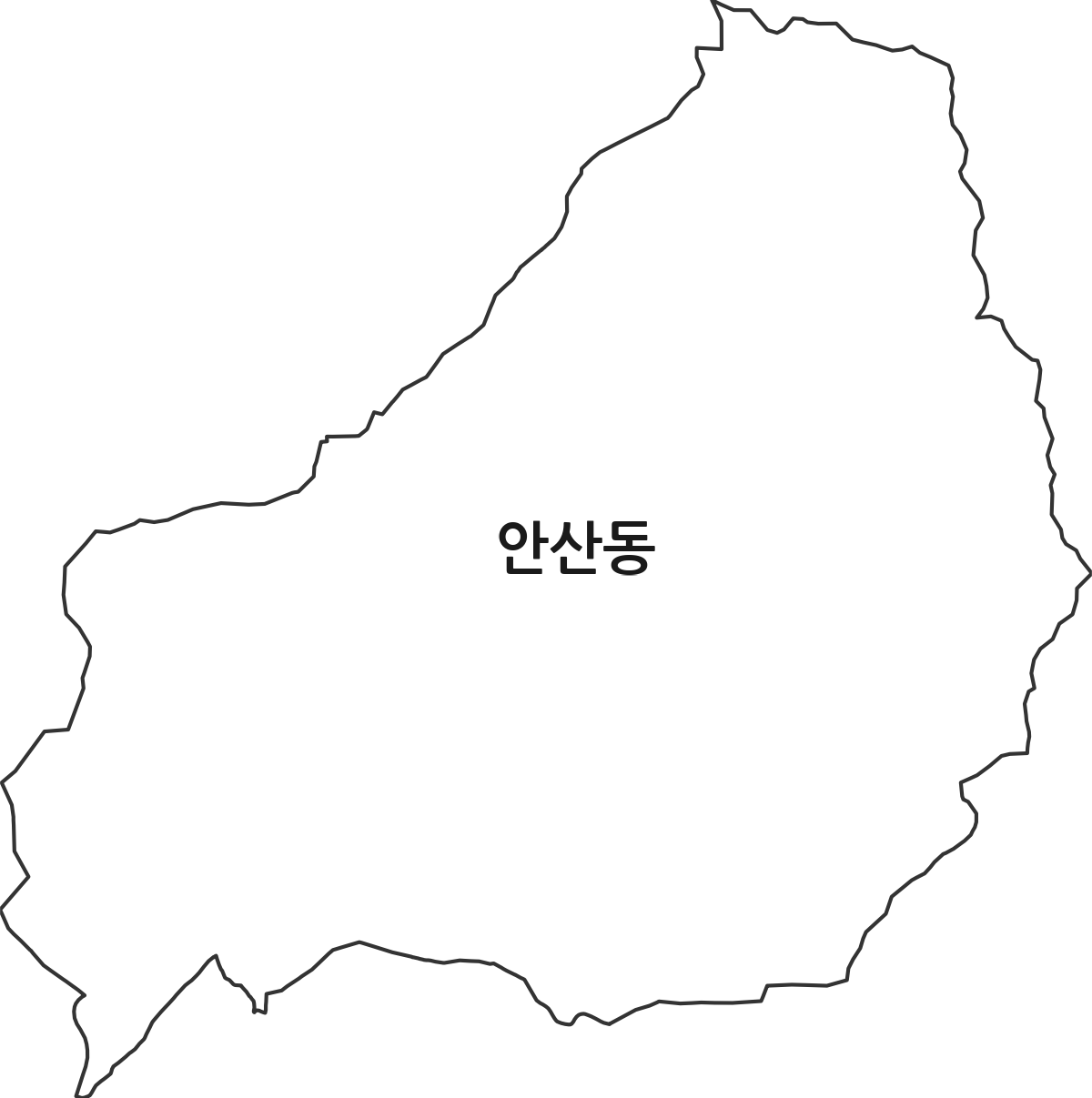 경기도 안산시 상록구 안산동 행정동 행정구역 경계 지도