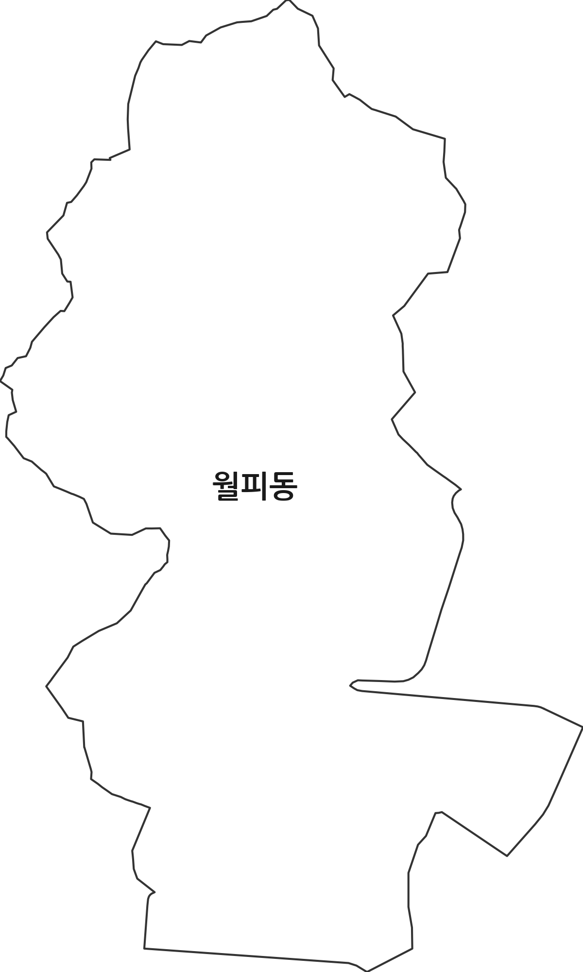 경기도 안산시 상록구 월피동 행정동 행정구역 경계 지도