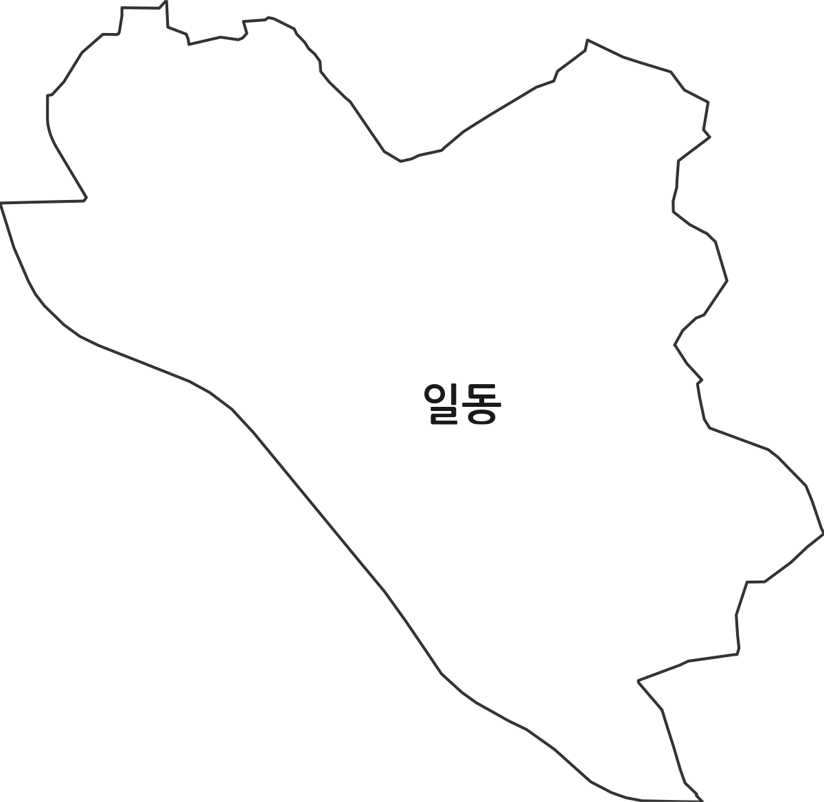 경기도 안산시 상록구 일동 행정동 행정구역 경계 지도