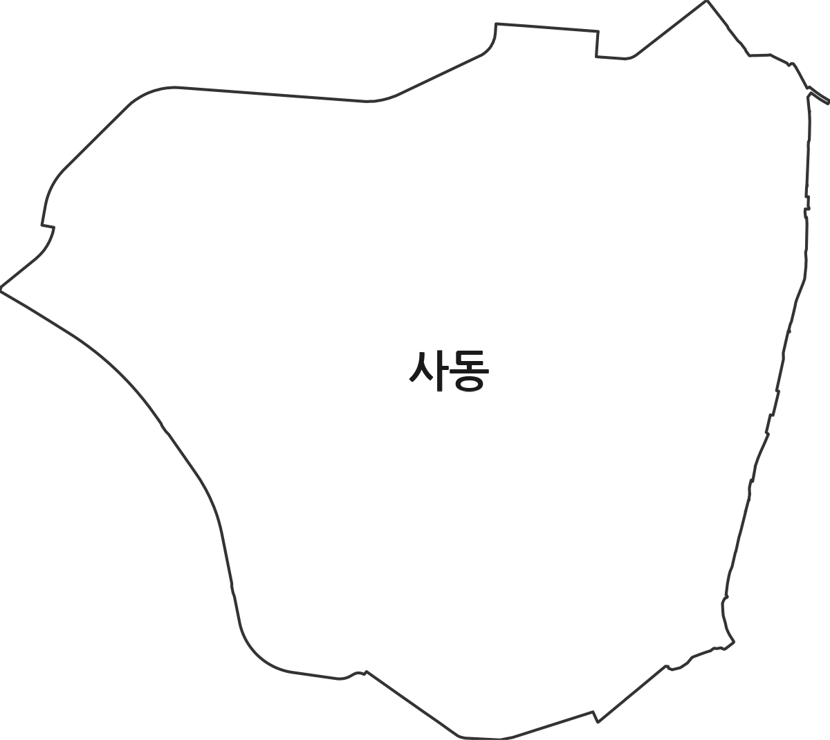 경기도 안산시 상록구 사동 법정동 행정구역 경계 지도