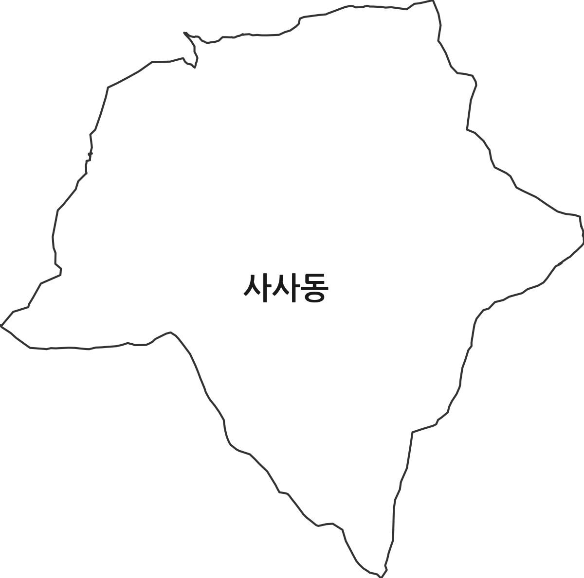 경기도 안산시 상록구 사사동 법정동 행정구역 경계 지도