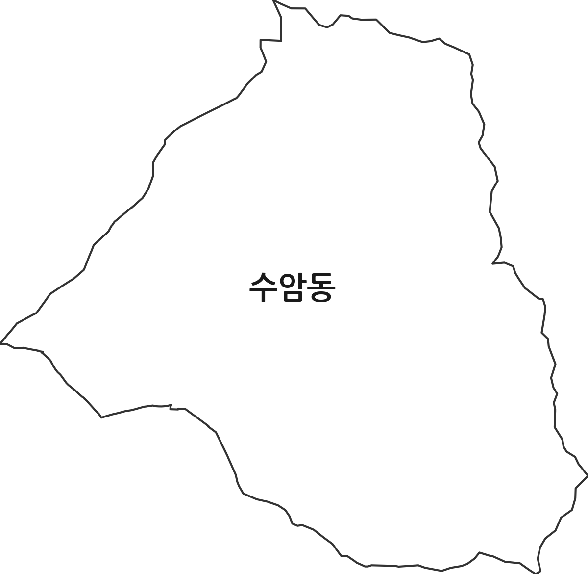 경기도 안산시 상록구 수암동 법정동 행정구역 경계 지도