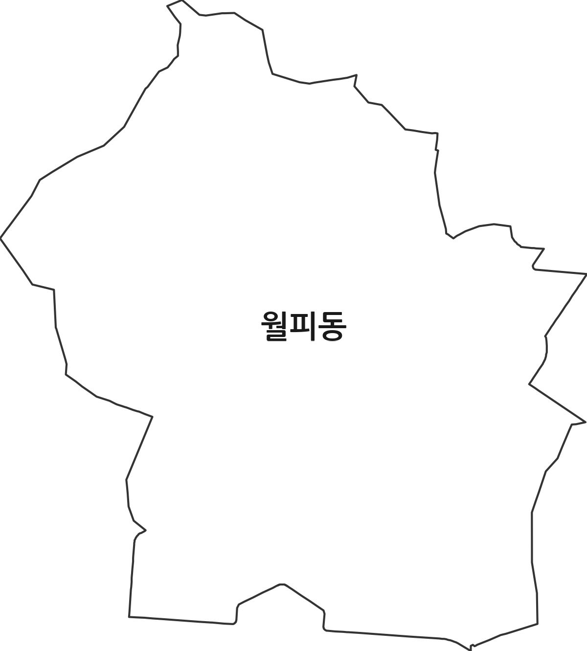 경기도 안산시 상록구 월피동 법정동 행정구역 경계 지도