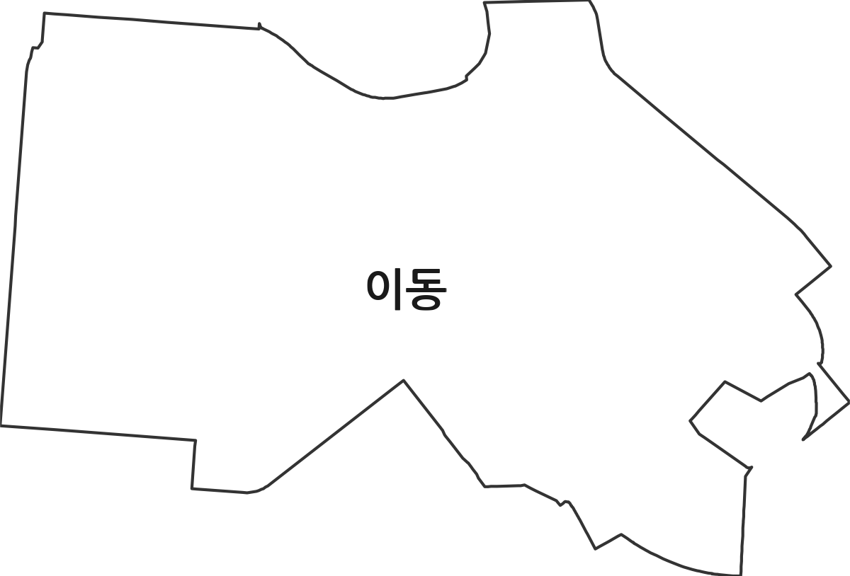 경기도 안산시 상록구 이동 법정동 행정구역 경계 지도
