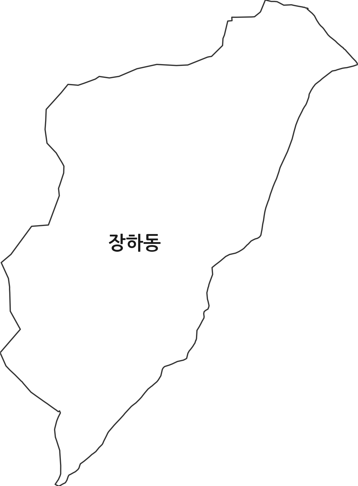 경기도 안산시 상록구 장하동 법정동 행정구역 경계 지도